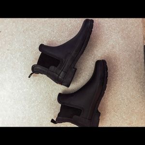 ankle matte black hunter boots